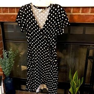 Caution to the Wind Black & White Polka Dot Dress